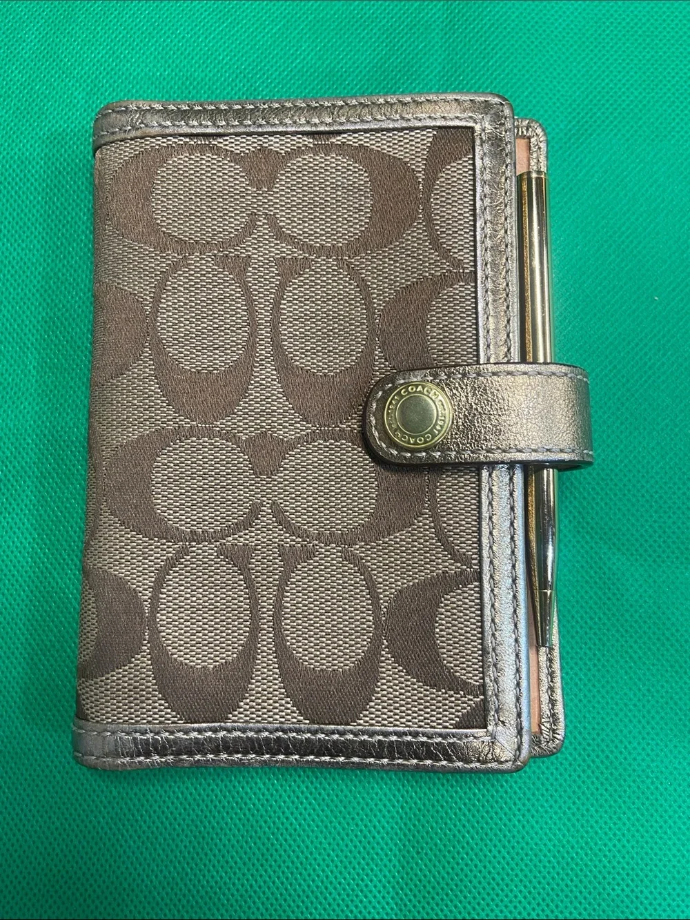 Vintage Coach Signature Wallet with Gold Pen